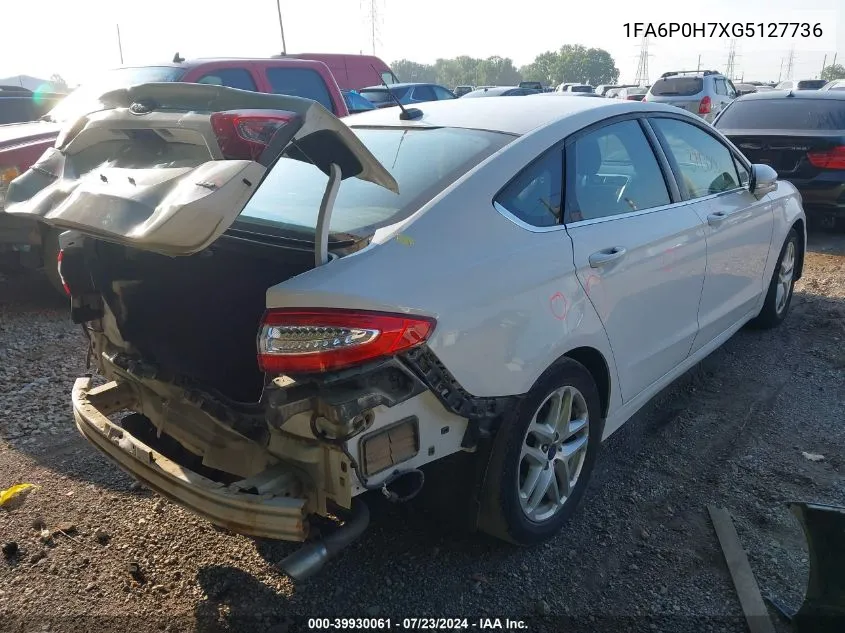 1FA6P0H7XG5127736 2016 Ford Fusion Se