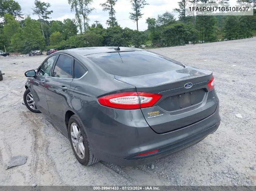 1FA6P0H71G5108637 2016 Ford Fusion Se