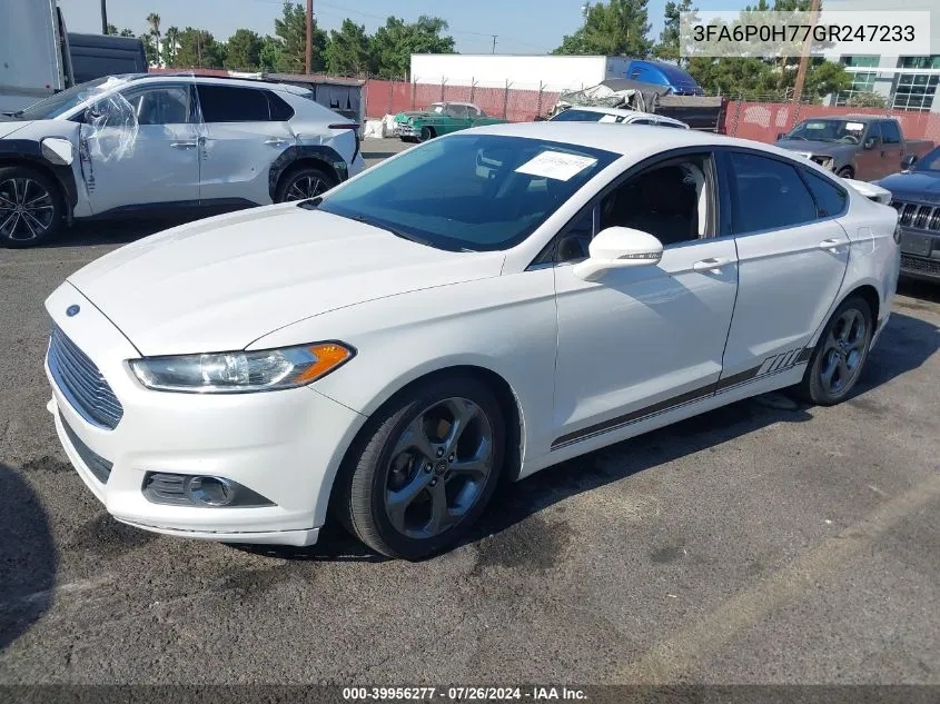 2016 Ford Fusion Se VIN: 3FA6P0H77GR247233 Lot: 39956277