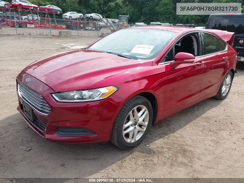 3FA6P0H78GR321730 2016 Ford Fusion Se