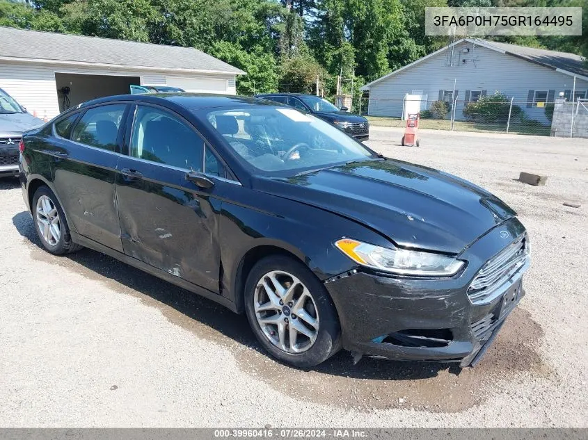 2016 Ford Fusion Se VIN: 3FA6P0H75GR164495 Lot: 39960416