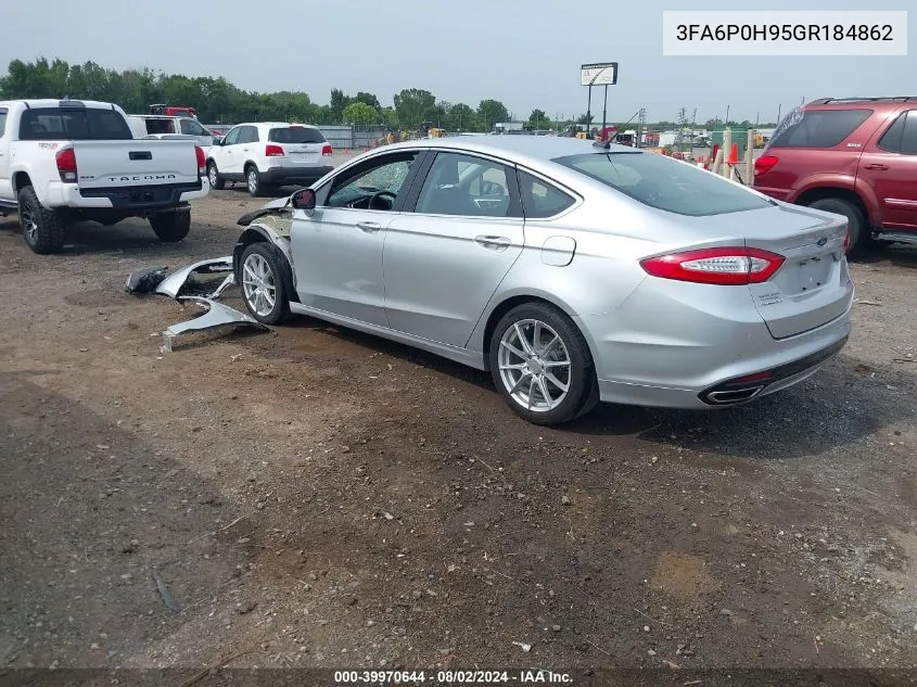 2016 Ford Fusion Se VIN: 3FA6P0H95GR184862 Lot: 39970644