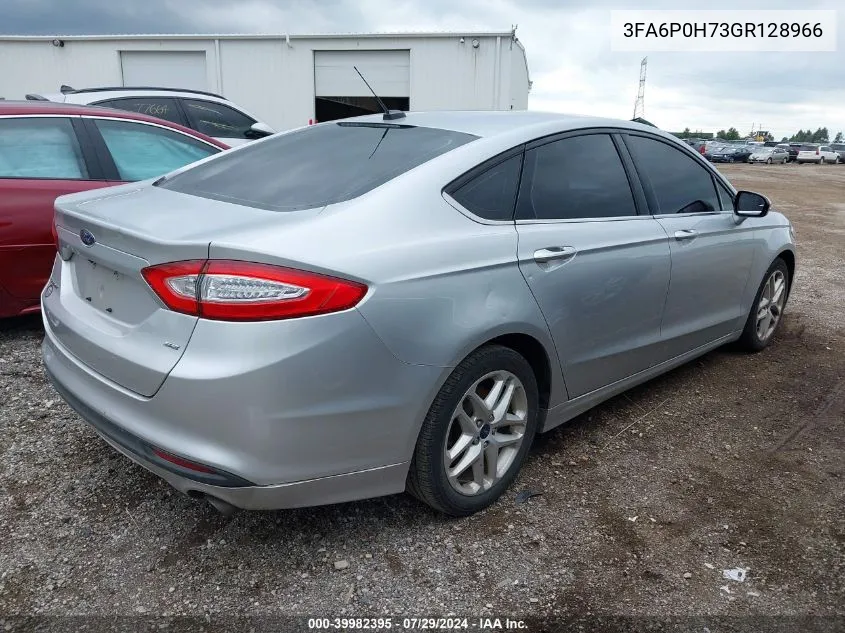 2016 Ford Fusion Se VIN: 3FA6P0H73GR128966 Lot: 39982395