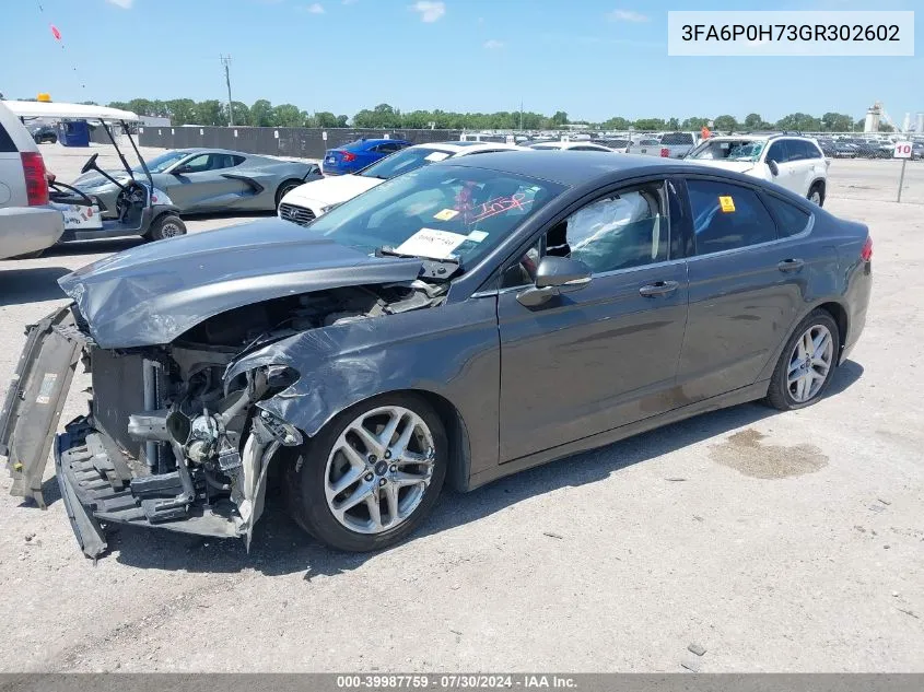 2016 Ford Fusion Se VIN: 3FA6P0H73GR302602 Lot: 39987759