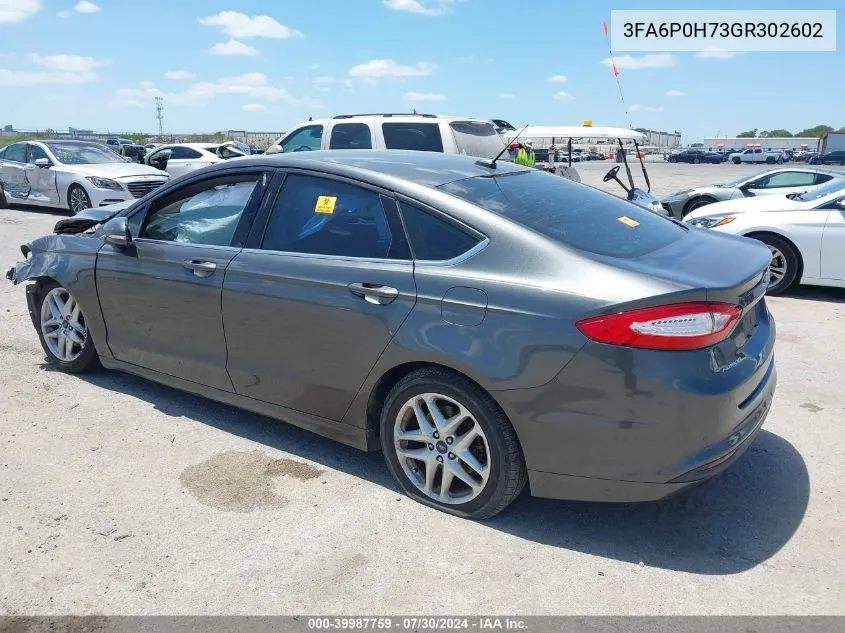 2016 Ford Fusion Se VIN: 3FA6P0H73GR302602 Lot: 39987759