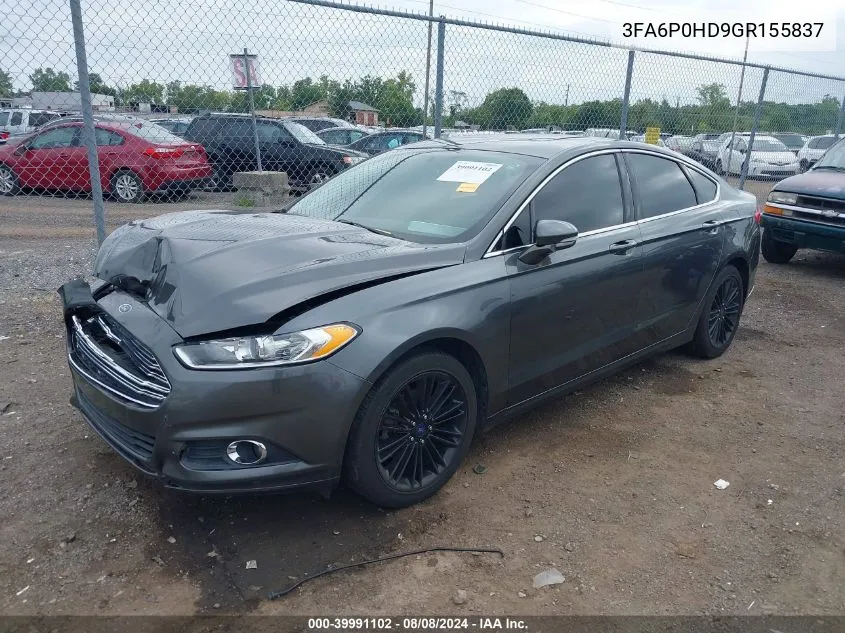 2016 Ford Fusion Se VIN: 3FA6P0HD9GR155837 Lot: 39991102