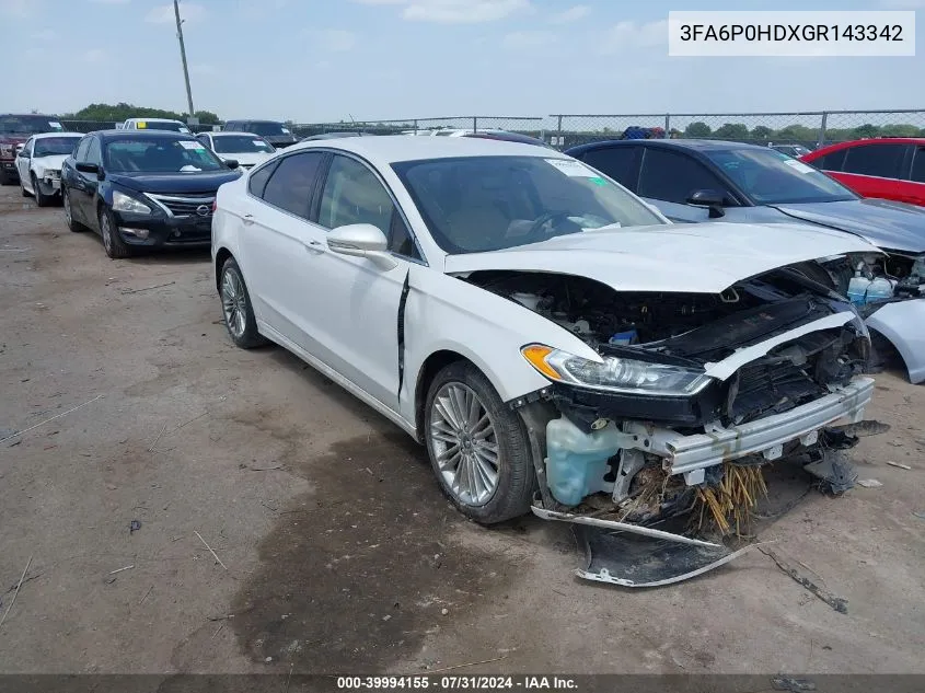 2016 Ford Fusion Se VIN: 3FA6P0HDXGR143342 Lot: 39994155