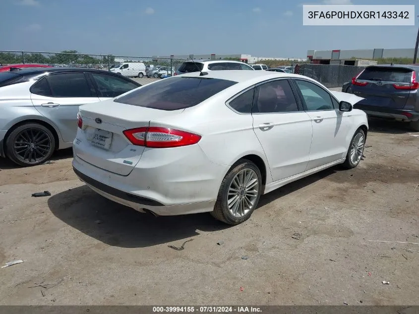 3FA6P0HDXGR143342 2016 Ford Fusion Se