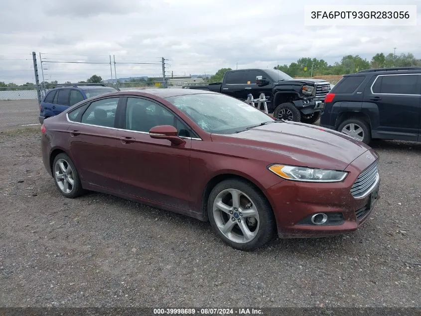 2016 Ford Fusion Se VIN: 3FA6P0T93GR283056 Lot: 39998689