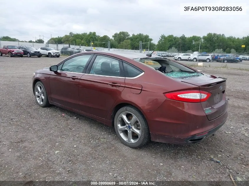 2016 Ford Fusion Se VIN: 3FA6P0T93GR283056 Lot: 39998689