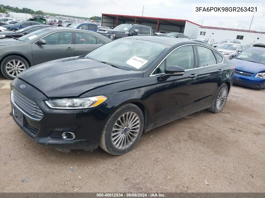 2016 Ford Fusion Titanium VIN: 3FA6P0K98GR263421 Lot: 40012534