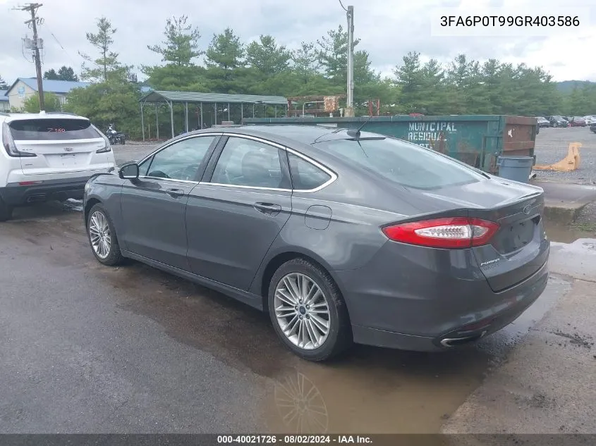 3FA6P0T99GR403586 2016 Ford Fusion Se