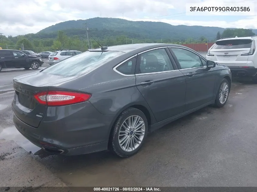 3FA6P0T99GR403586 2016 Ford Fusion Se