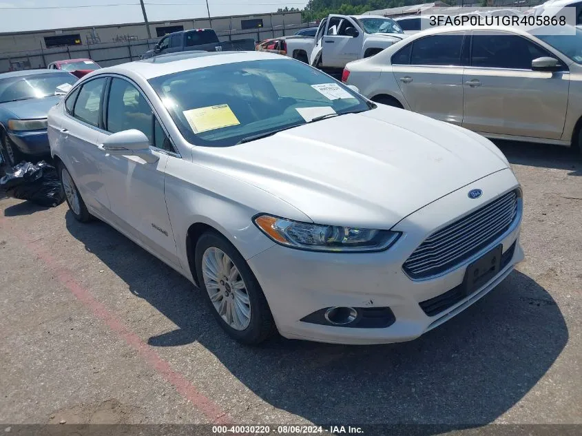 2016 Ford Fusion Hybrid Se VIN: 3FA6P0LU1GR405868 Lot: 40030220