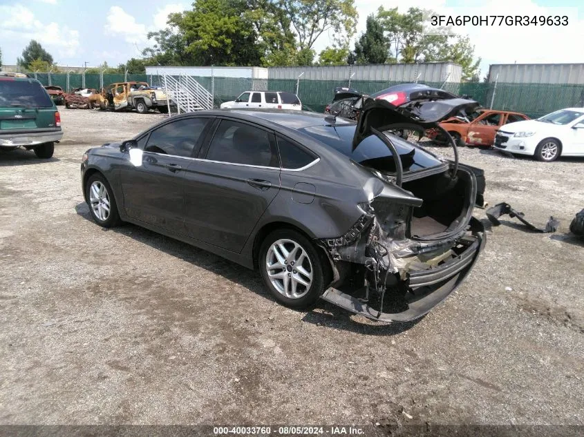 2016 Ford Fusion Se VIN: 3FA6P0H77GR349633 Lot: 40033760