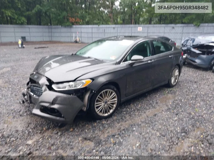 2016 Ford Fusion Se VIN: 3FA6P0H95GR348482 Lot: 40040146