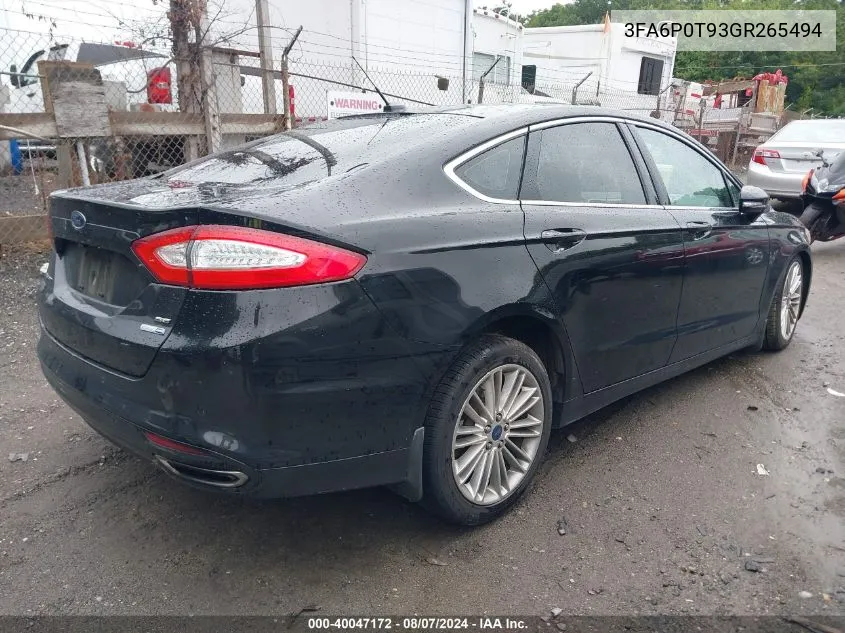 3FA6P0T93GR265494 2016 Ford Fusion Se