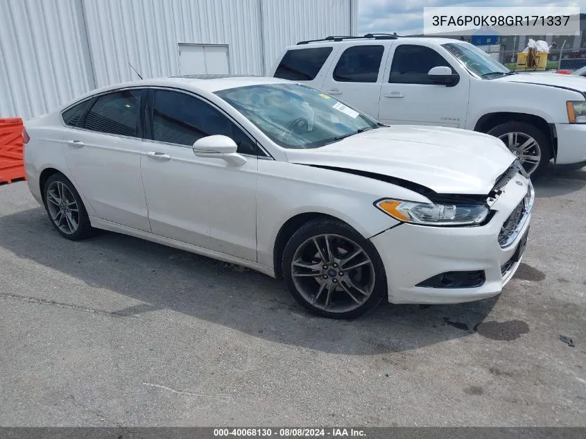 3FA6P0K98GR171337 2016 Ford Fusion Titanium