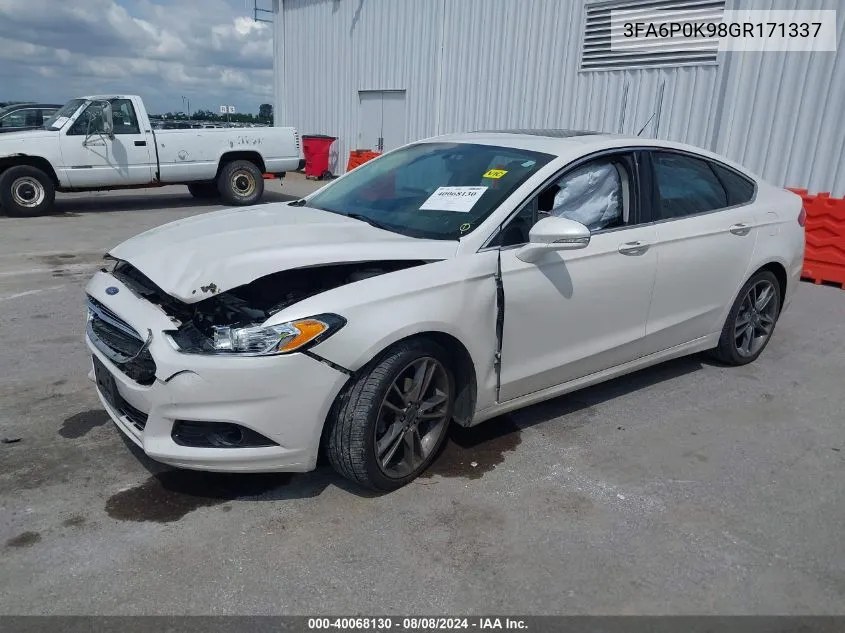 3FA6P0K98GR171337 2016 Ford Fusion Titanium