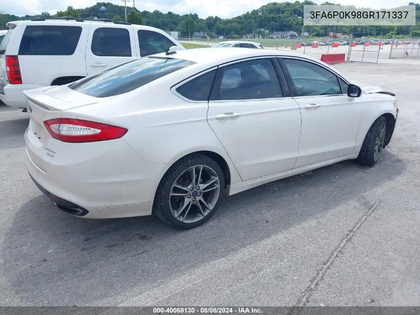 3FA6P0K98GR171337 2016 Ford Fusion Titanium