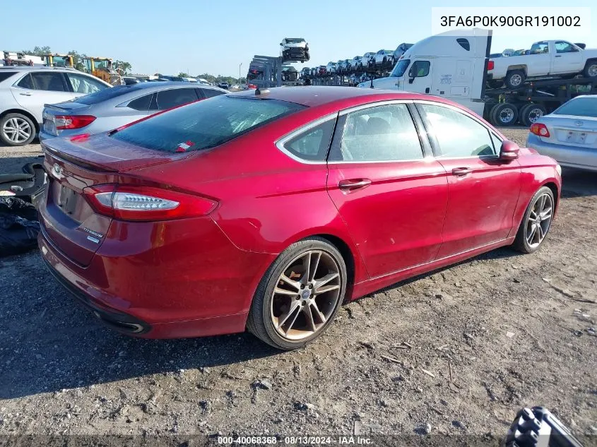 3FA6P0K90GR191002 2016 Ford Fusion Titanium