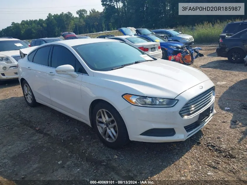 3FA6P0HD2GR185987 2016 Ford Fusion Se