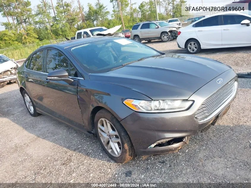 3FA6P0H78GR149604 2016 Ford Fusion Se