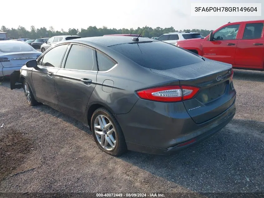 3FA6P0H78GR149604 2016 Ford Fusion Se