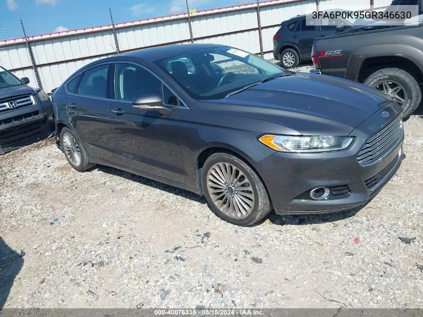 2016 Ford Fusion Titanium VIN: 3FA6P0K95GR346630 Lot: 40076335