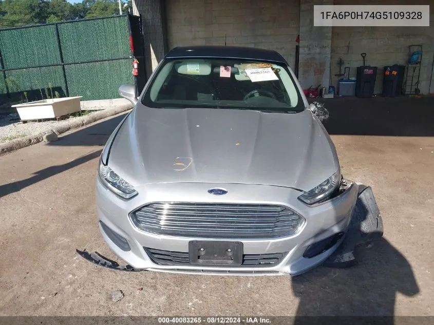 2016 Ford Fusion Se VIN: 1FA6P0H74G5109328 Lot: 40083265