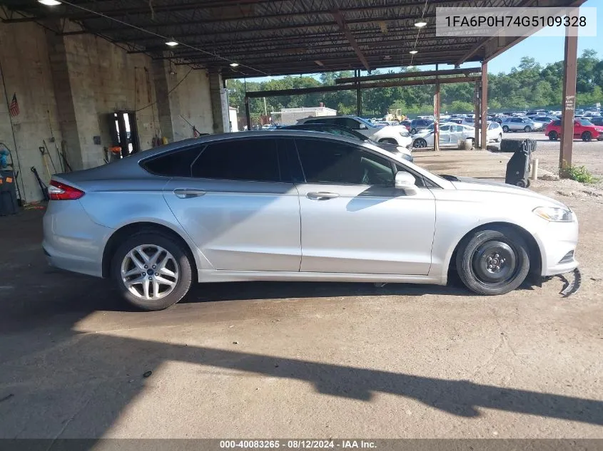 2016 Ford Fusion Se VIN: 1FA6P0H74G5109328 Lot: 40083265