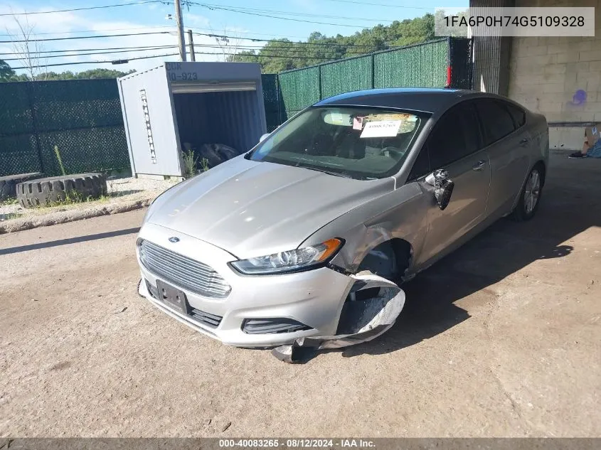 2016 Ford Fusion Se VIN: 1FA6P0H74G5109328 Lot: 40083265