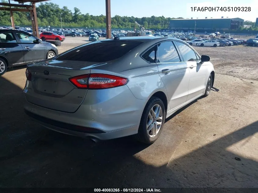 2016 Ford Fusion Se VIN: 1FA6P0H74G5109328 Lot: 40083265