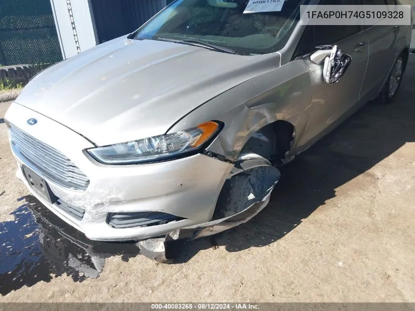 2016 Ford Fusion Se VIN: 1FA6P0H74G5109328 Lot: 40083265