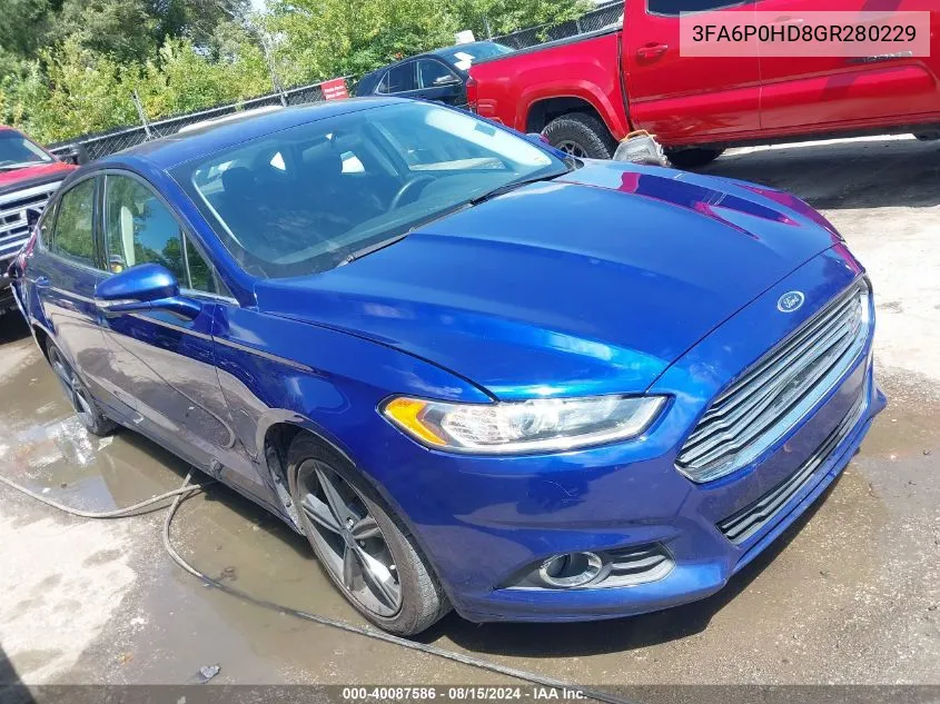 3FA6P0HD8GR280229 2016 Ford Fusion Se