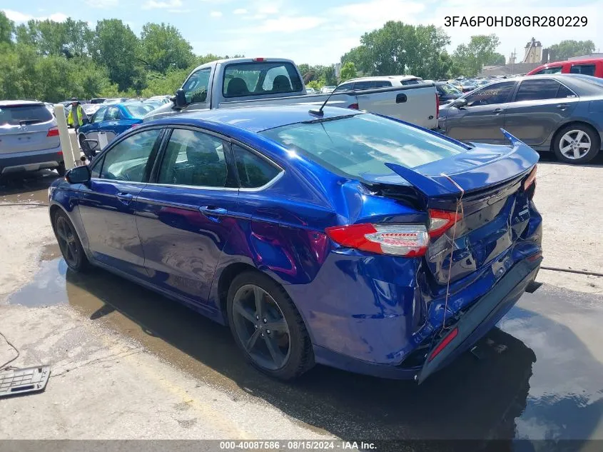 3FA6P0HD8GR280229 2016 Ford Fusion Se