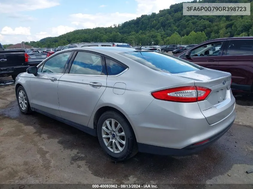 2016 Ford Fusion S VIN: 3FA6P0G79GR398723 Lot: 40093962