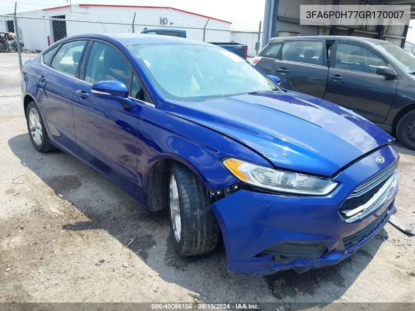 3FA6P0H77GR170007 2016 Ford Fusion Se