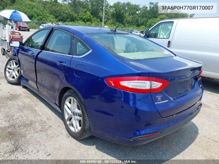 3FA6P0H77GR170007 2016 Ford Fusion Se