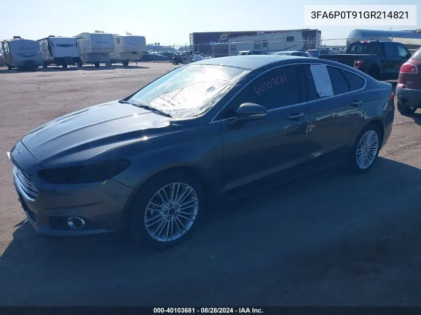 3FA6P0T91GR214821 2016 Ford Fusion Se