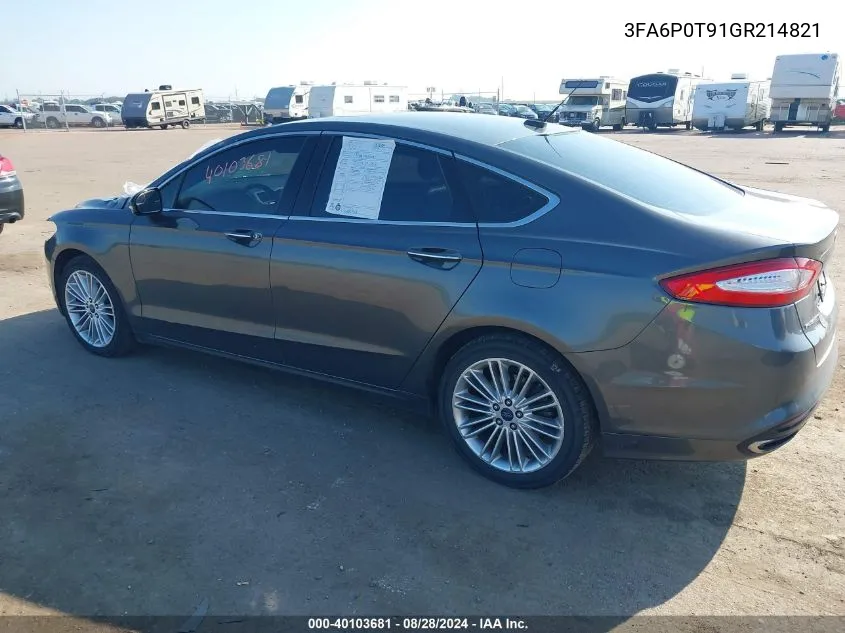 3FA6P0T91GR214821 2016 Ford Fusion Se