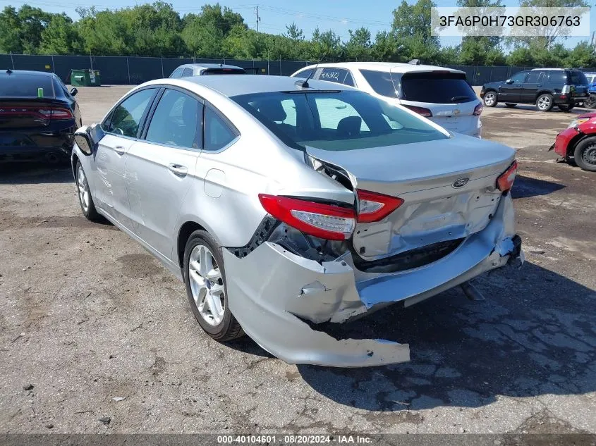 2016 Ford Fusion Se VIN: 3FA6P0H73GR306763 Lot: 40104601