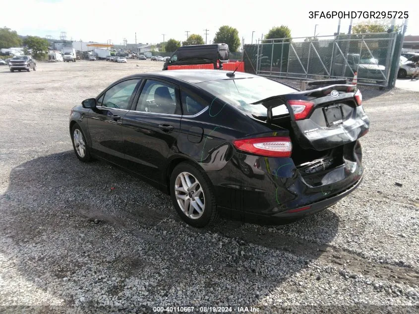 2016 Ford Fusion Se VIN: 3FA6P0HD7GR295725 Lot: 40110667