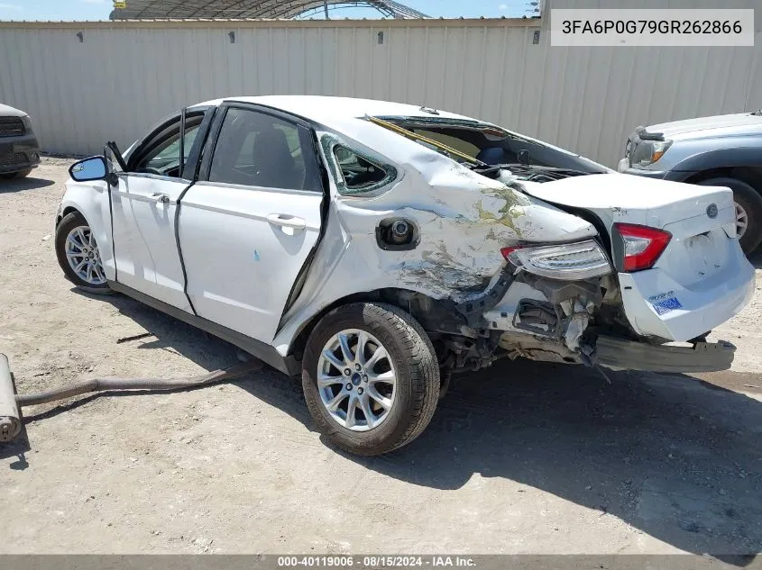 2016 Ford Fusion S VIN: 3FA6P0G79GR262866 Lot: 40119006