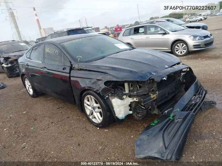 2016 Ford Fusion Se VIN: 3FA6P0H77GR222607 Lot: 40123775