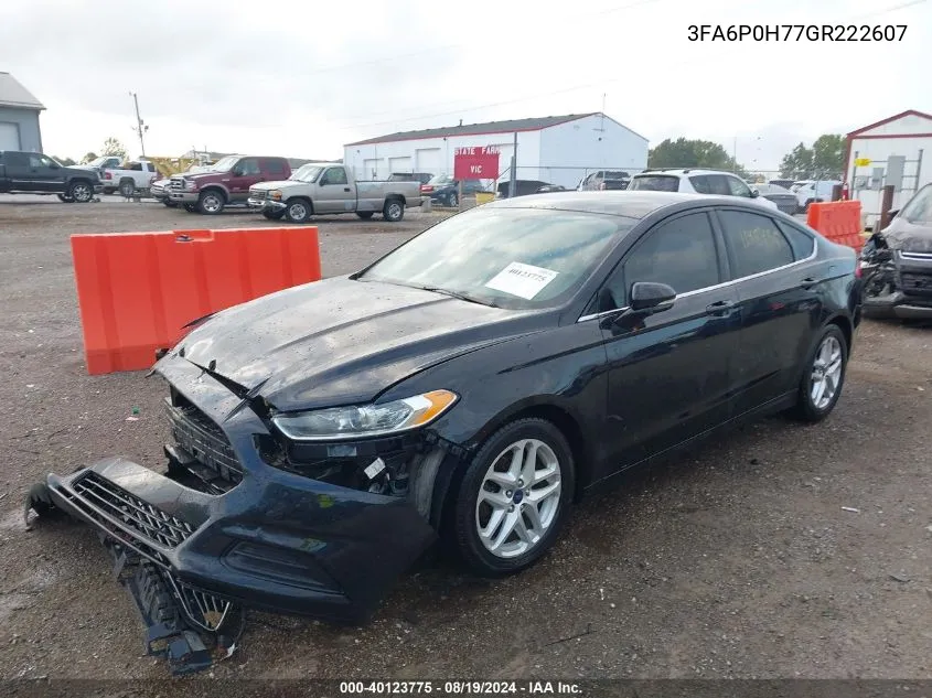 2016 Ford Fusion Se VIN: 3FA6P0H77GR222607 Lot: 40123775