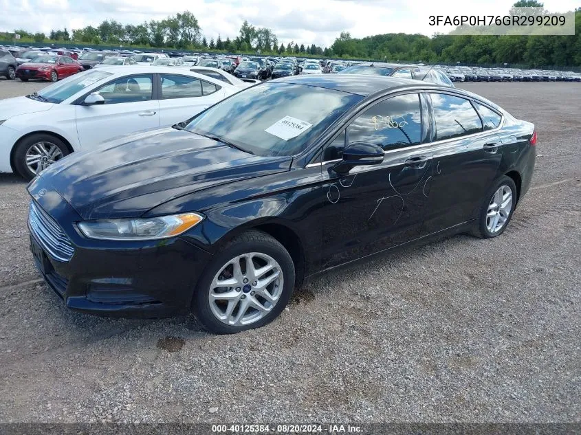 2016 Ford Fusion Se VIN: 3FA6P0H76GR299209 Lot: 40125384