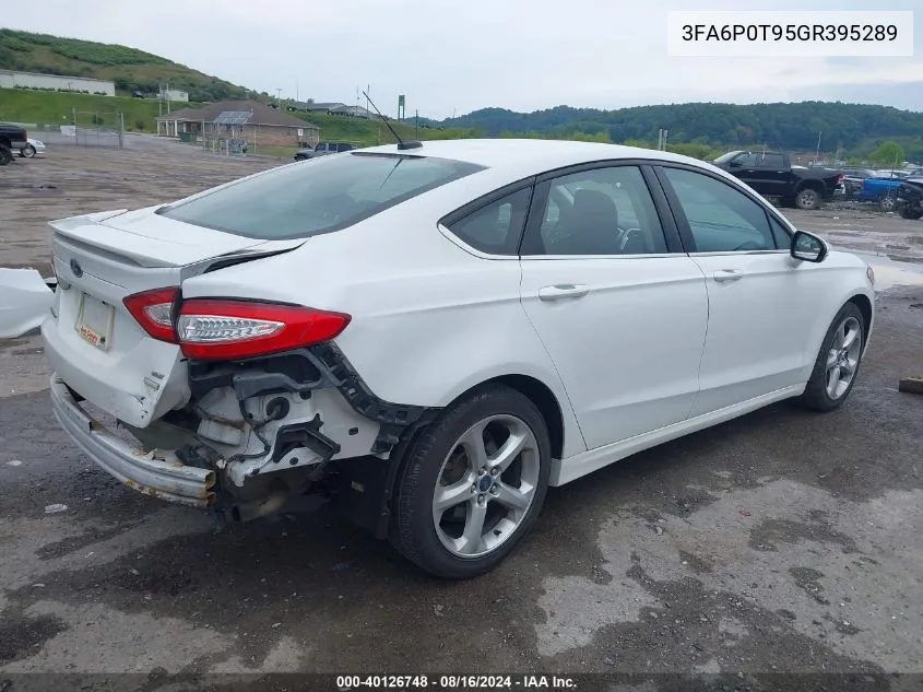 2016 Ford Fusion Se VIN: 3FA6P0T95GR395289 Lot: 40126748