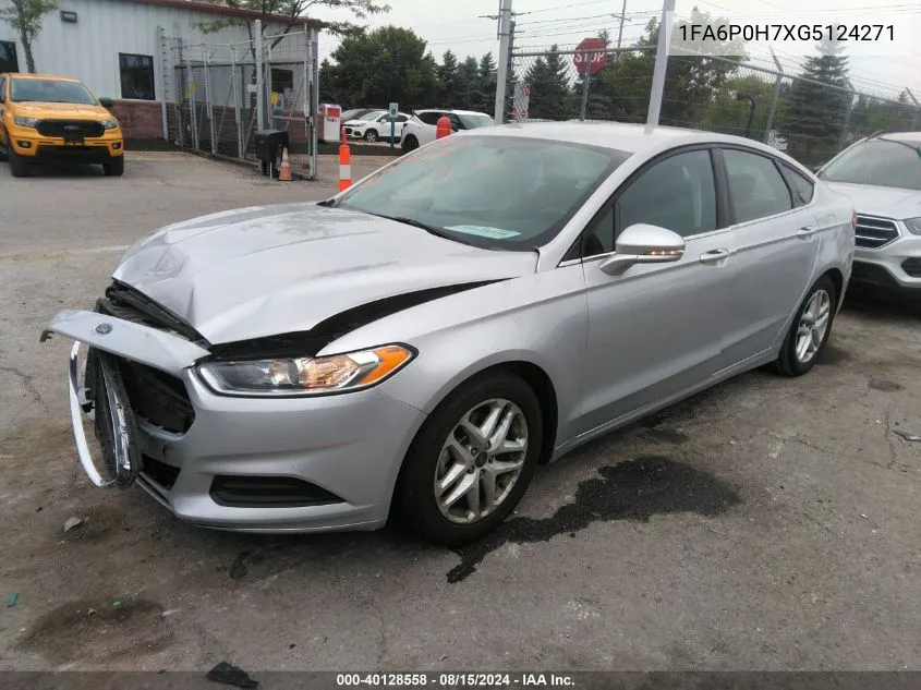 2016 Ford Fusion Se VIN: 1FA6P0H7XG5124271 Lot: 40128558