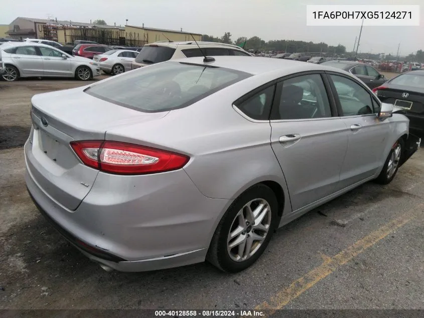 2016 Ford Fusion Se VIN: 1FA6P0H7XG5124271 Lot: 40128558